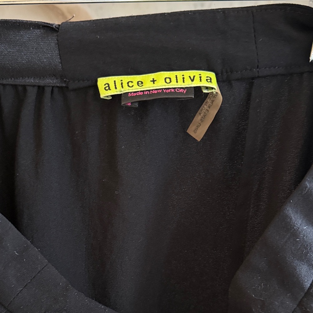 Alice + Olivia Elegant Black Maxi Skirt with slit